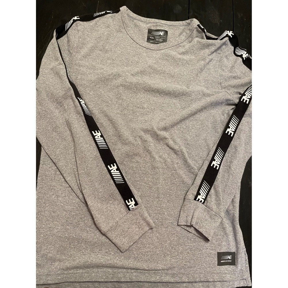 American Eagle Outfitters Mens AE Flex Long Sleeve T Shirt Gray M/M